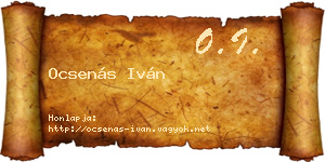 Ocsenás Iván névjegykártya